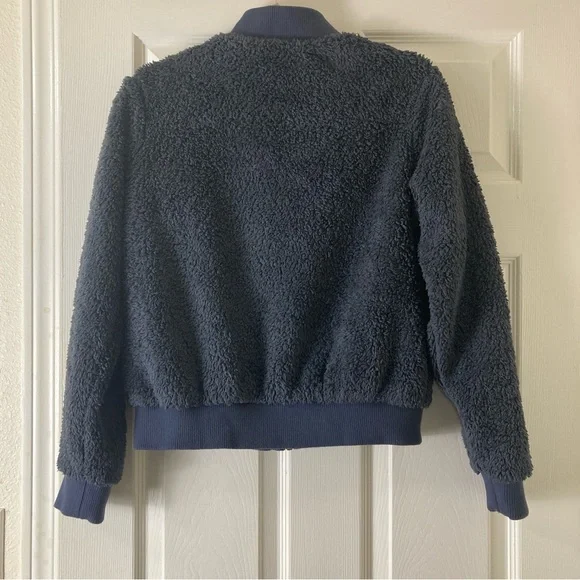 Patagonia Worn Wear Los Gatos Thick Fleece Blue Bomber Jacket Women's Small - Picture 15 of 16